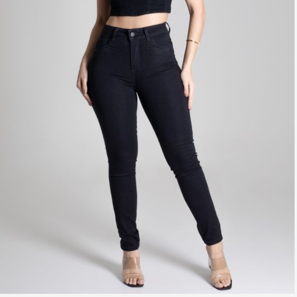 High Waist Butt-Lifting Black Twill Pants-Comfortable and Stylish